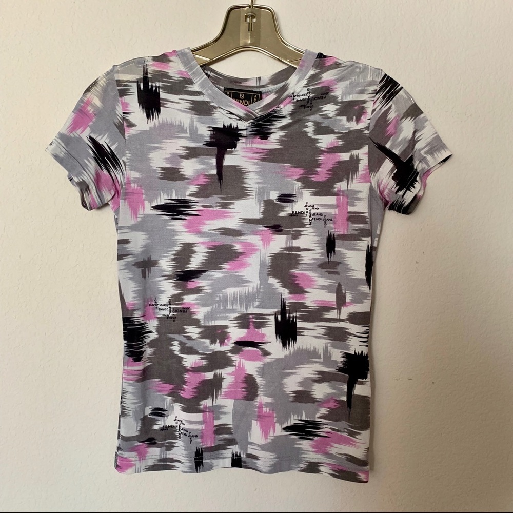 Fendi logo stretchy tee made in Italy